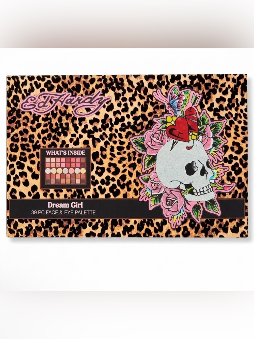 Ed Hardy Dream Girl 39pc Face & Eye Palette - Leopard Print with Pink Accents